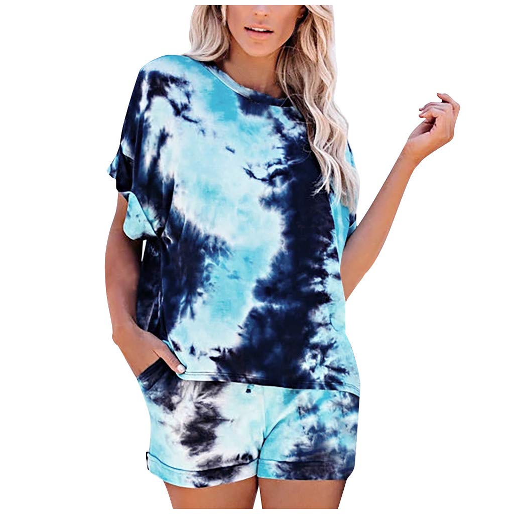 Posijego Women's Tie Dye Graphic Shorts Set - Casual Summer & Fall Shorts Outfit for Women 2022 | Perfect for Beach, Vacation, and Everyday Wear