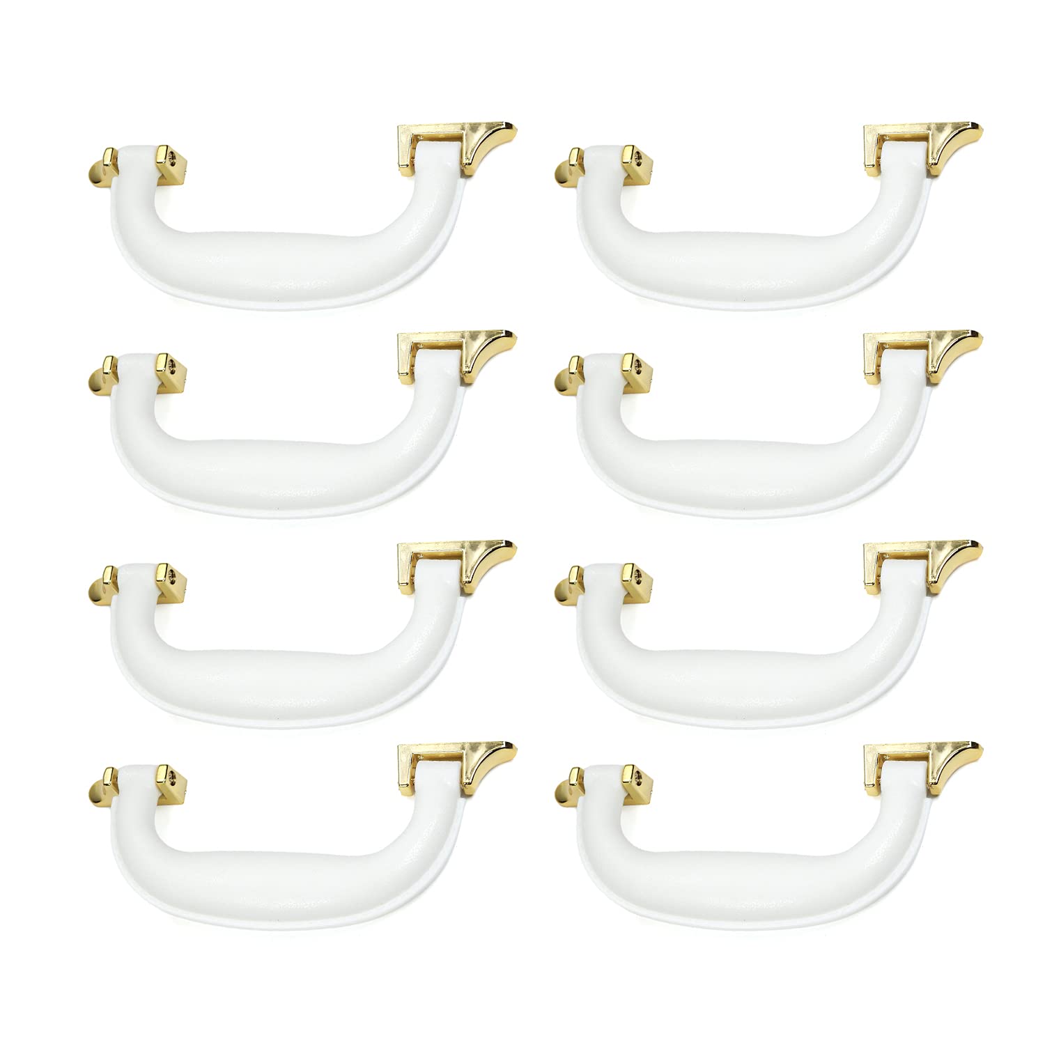 Bettomshin Luggage Handle Replacement - Durable Plastic Suitcase Handles (White, 8Pcs) - Perfect for Travel, Business Trips & Luggage Repair