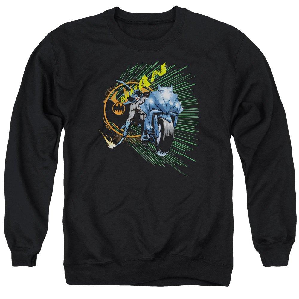 Batman Batcycle Unisex Adult Crewneck Sweatshirt for Men & Women - Soft Cotton Pullover Hoodie for Comic Fans, Cosplay & Casual Wear