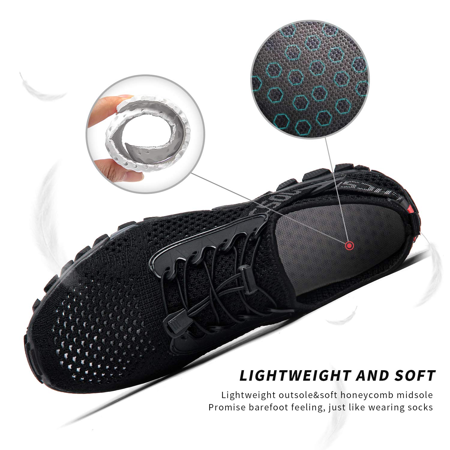 SOBASO Quick-Drying Water Shoes for Women & Men - Lightweight Hiking, Swimming, Beach, River, Fishing, Diving, Sailing & Travel - Perfect for Water Sports & Outdoor Adventures