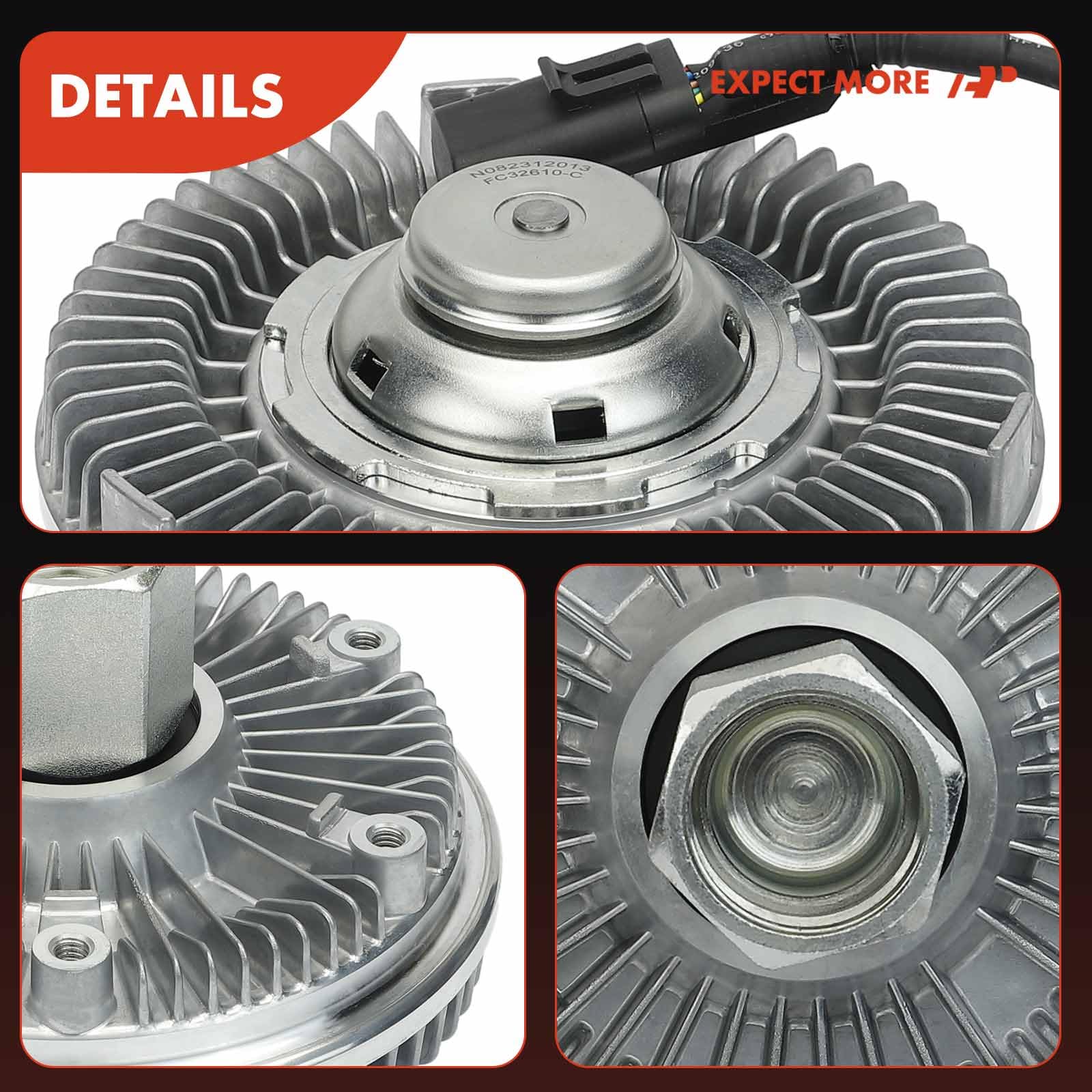 Premium Electronic Engine Cooling Fan Clutch for Ford F-250 F-350 F-450 F-550 Super Duty (2003-2007) | E-350 E-450 Super Duty, Excursion, F-650, F-750 | V8 6.0L Diesel Engine | Heavy-Duty Cooling for Towing & Off-Road Use