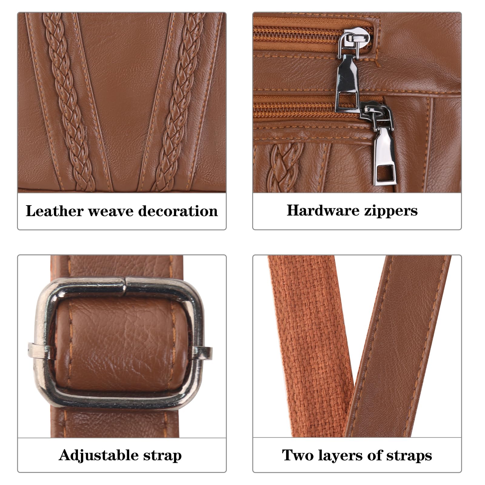 ELDA Women's Crossbody Bag - Soft PU Leather Purse with Multiple Pockets, Stylish Shoulder Bag for Everyday Use, Work, Travel & Shopping