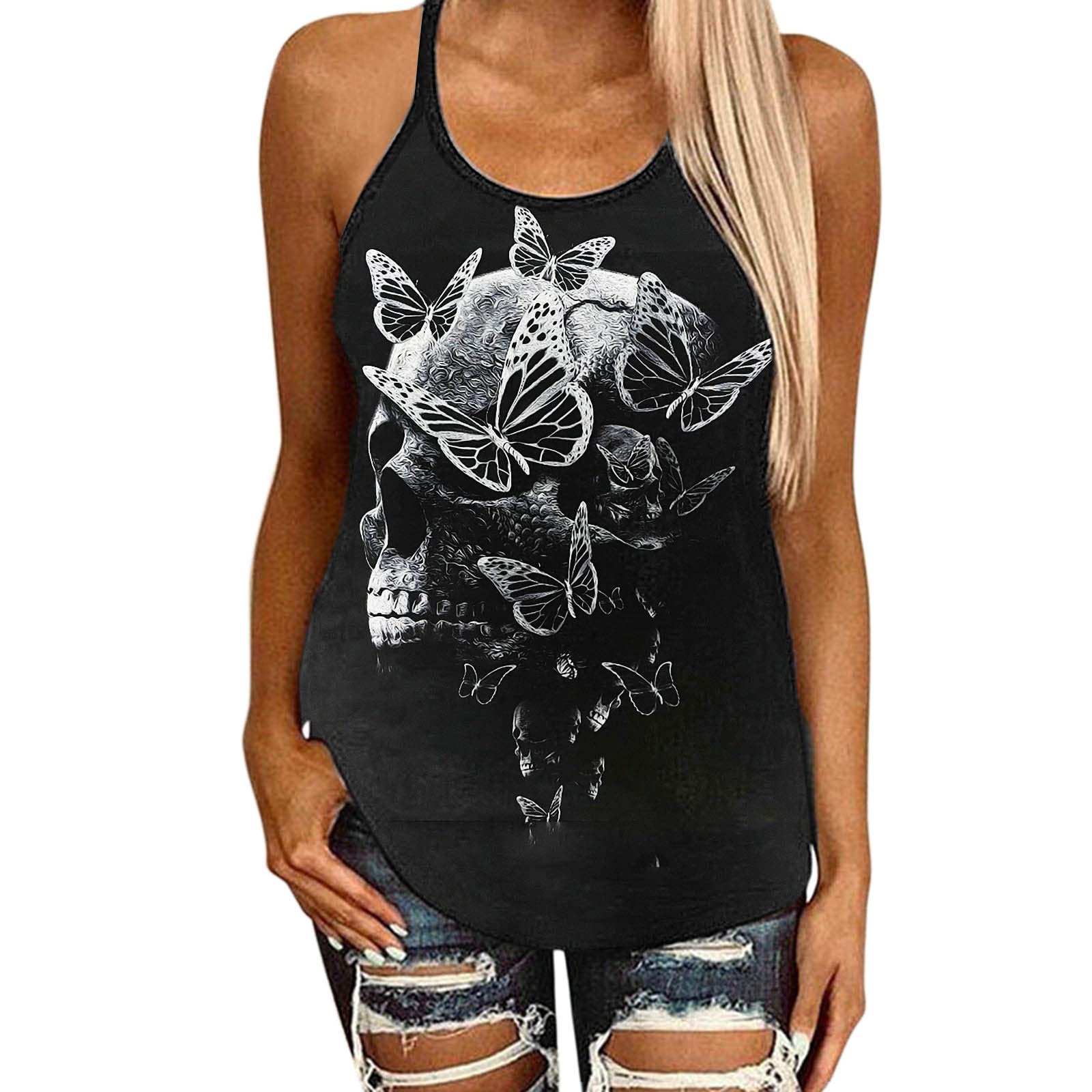 Sexy Women's Summer Tank Tops - Criss Cross Hollow Back Halter Camisole Loose Tunic Vest (Black, S) | Perfect for Beach, Pool Party & Casual Summer Outfits