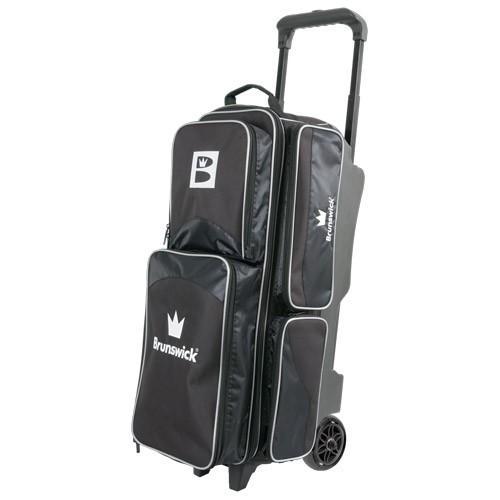Brunswick Edge Triple Roller Black Bowling Bag - Durable & Lightweight for League Play & Tournaments | Perfect for Bowling Enthusiasts & Professionals