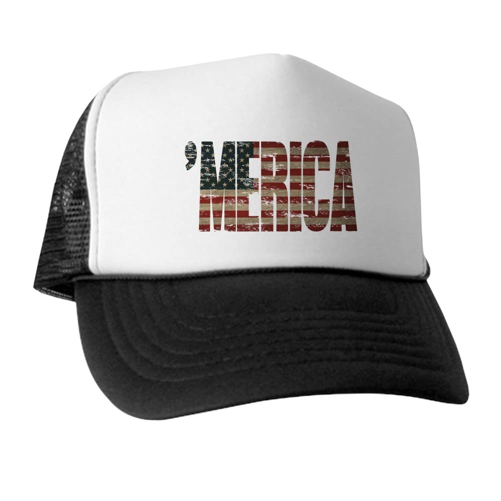 Vintage Distressed American Flag Trucker Hat - Classic Baseball Cap for Men & Women - Patriotic USA Trucker Hat for Outdoor, Sports & Casual Wear