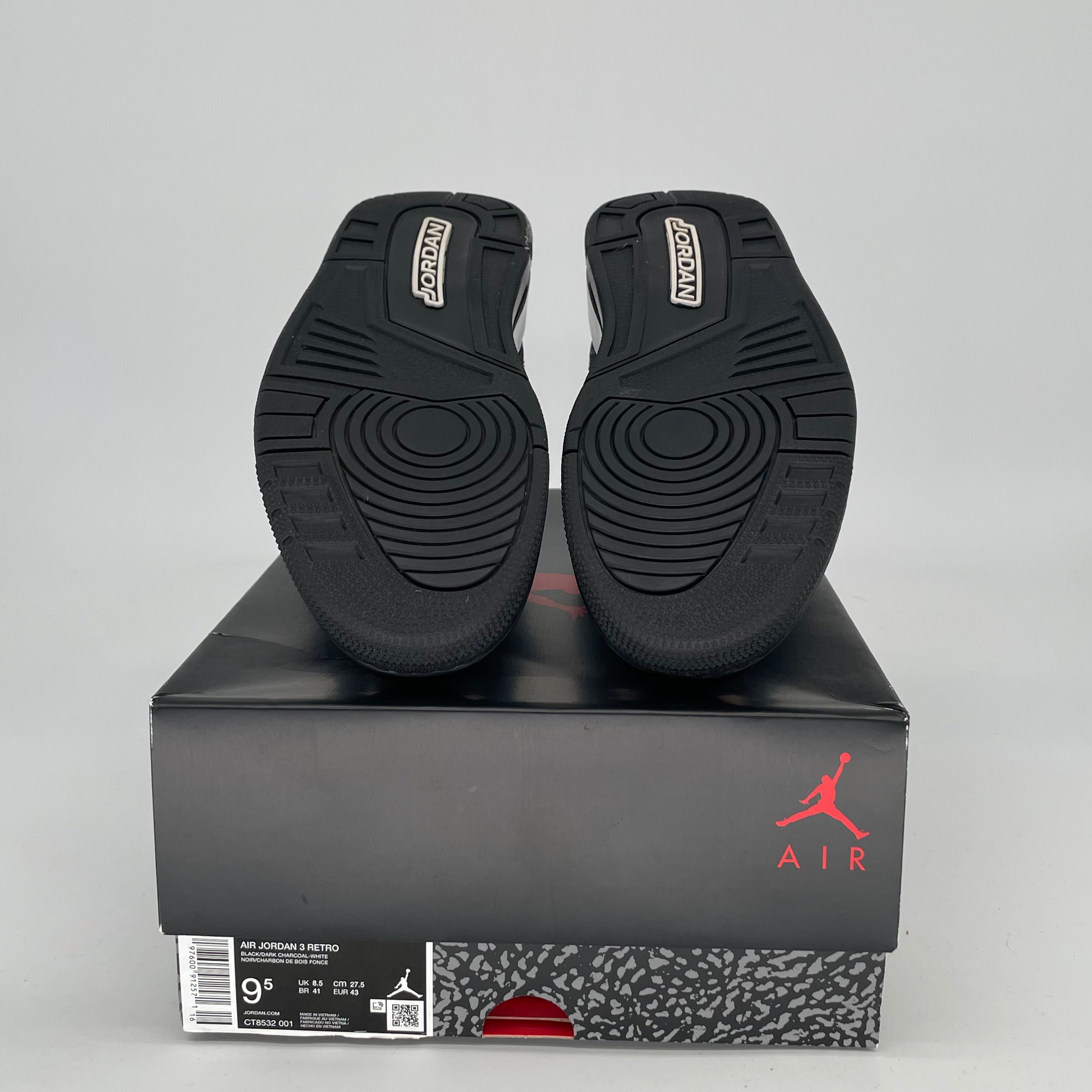 AIR JORDAN 3 Retro Black Cat Men's Basketball Shoes Size 9.5/11W (CT8532-001) - Perfect for Streetwear & Sneaker Collectors