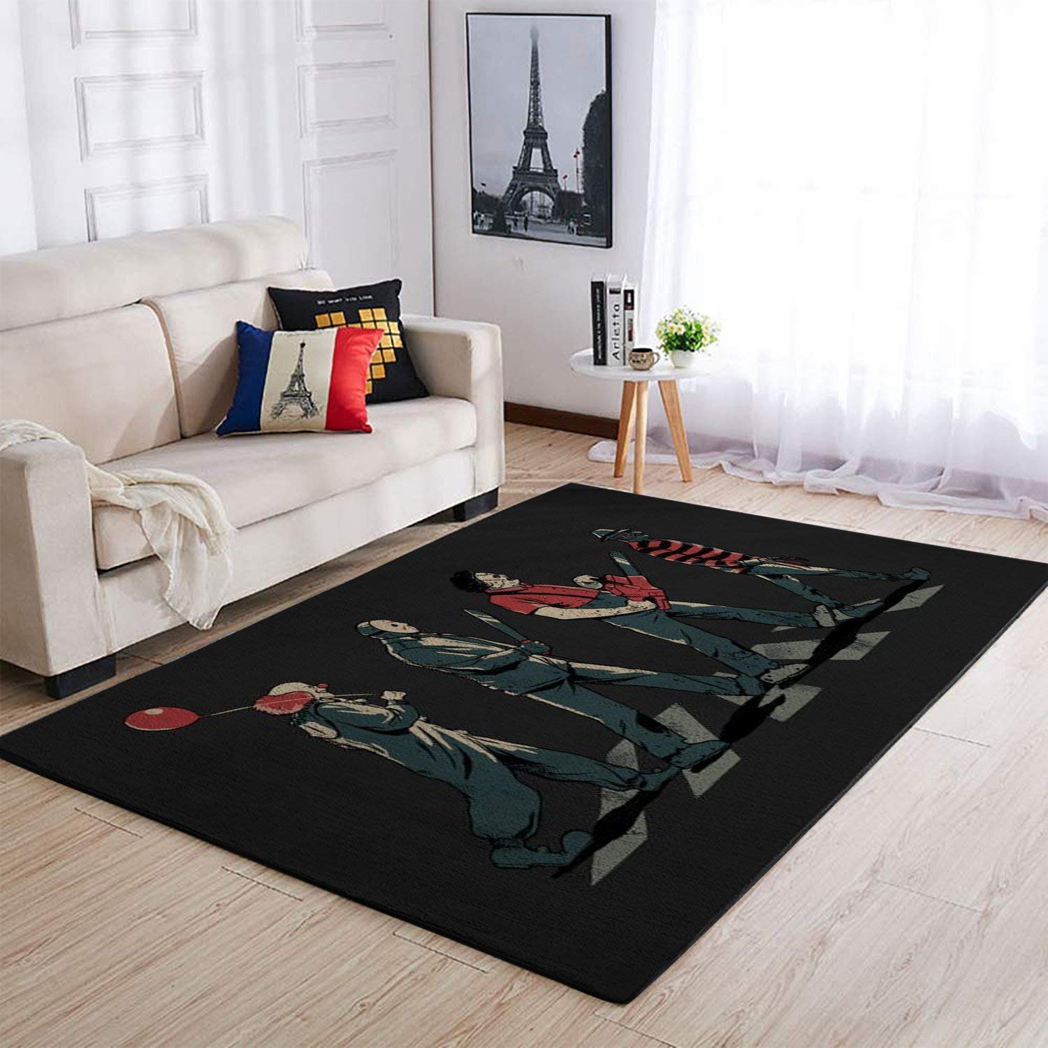 Horror Movie Halloween Rug - IT Jason Voorhees Leatherface Freddy Krueger Themed Carpet for Living Room, Bedroom, Dorm (Small Size) | Perfect for Horror Fans, Halloween Decor & Movie Night Parties