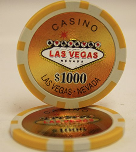 1000 pcs Las Vegas Style Poker Chips Set with Acrylic Case - Professional Casino Poker Chips for Texas Hold'em, Blackjack & Home Game Nights - Customizable Poker Set for Casino Themed Parties & Game Rooms