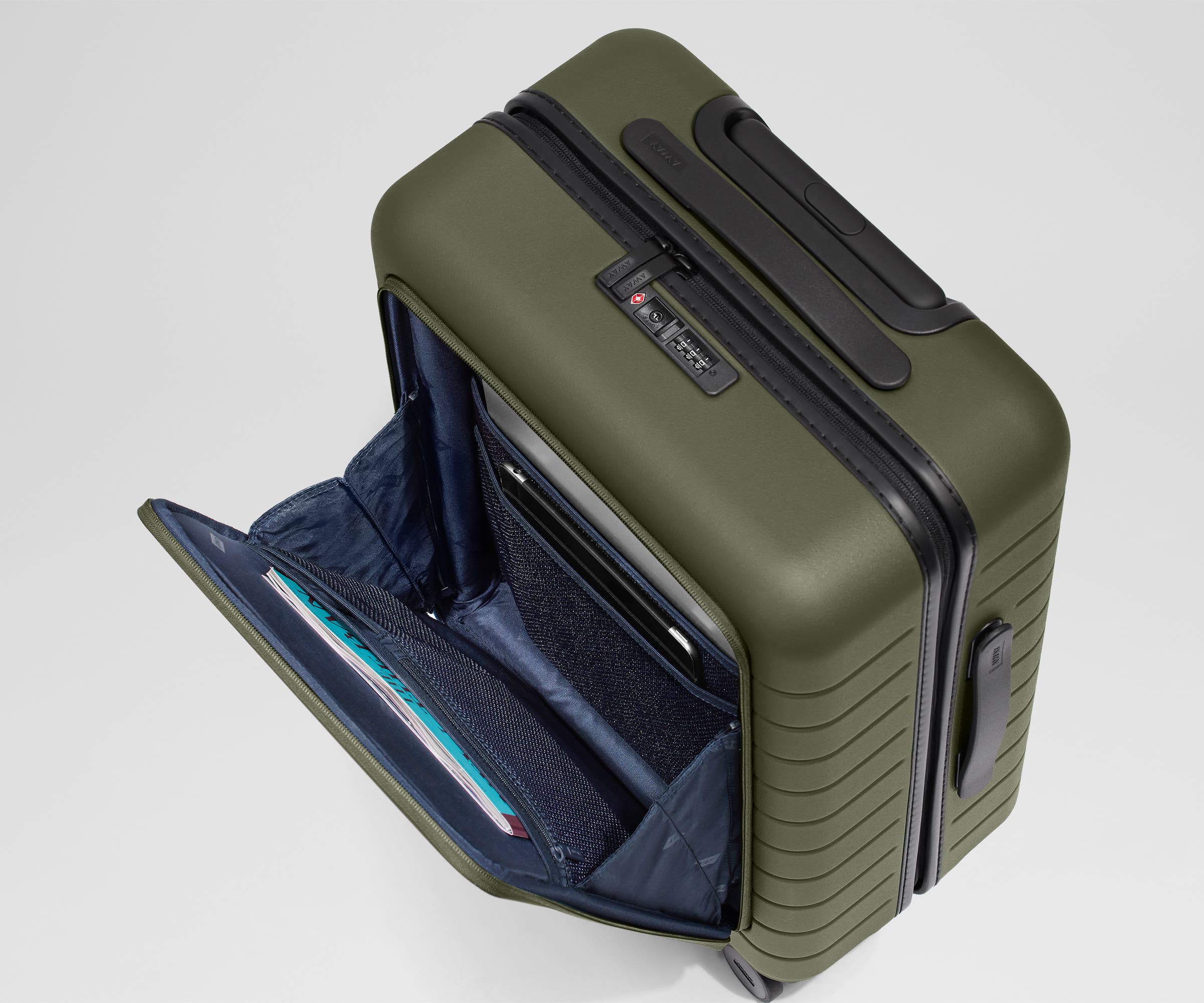 Premium Olive Green Executive Carry-On Luggage - Lightweight & Durable Business Travel Suitcase for Airplane & Weekend Trips