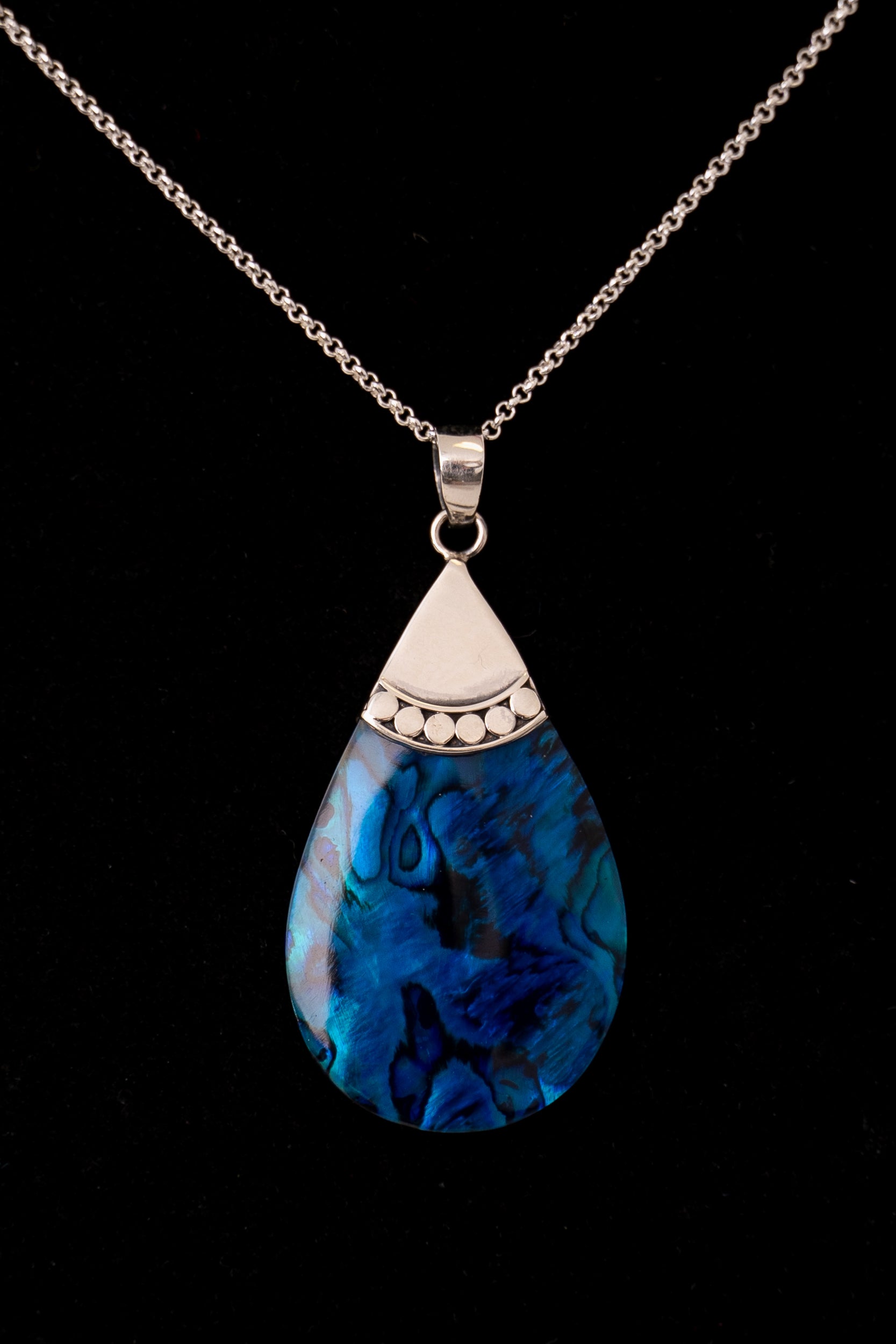 Blue Pava Tear Pendant Necklace - Elegant Handmade Jewelry for Women | Perfect for Weddings, Parties & Everyday Wear