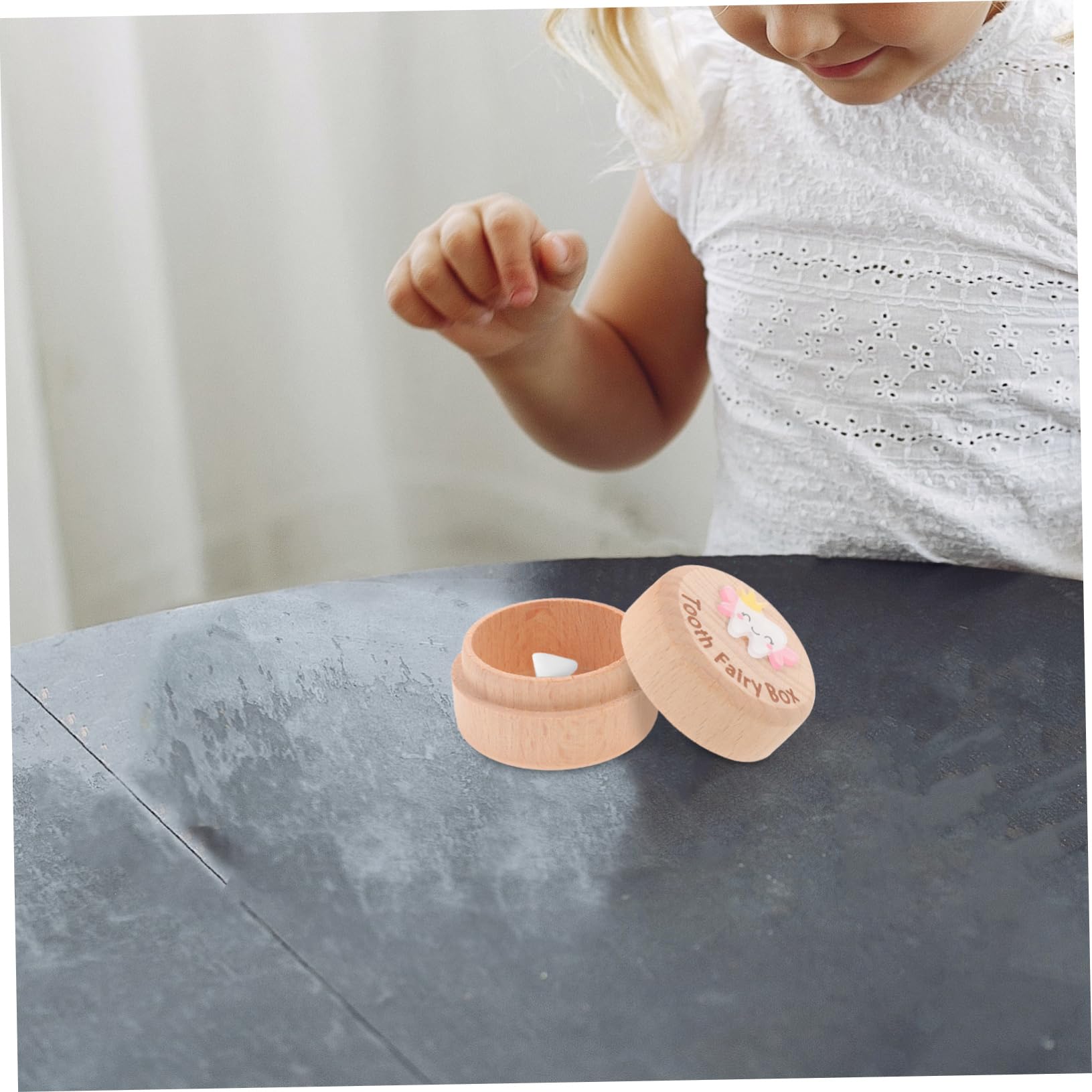 VICASKY Wooden Tooth Keepsake Box - Baby First Tooth Organizer Holder, Souvenir Memory Box for Kids - Perfect for Baby Showers, Christenings & Milestone Gifts