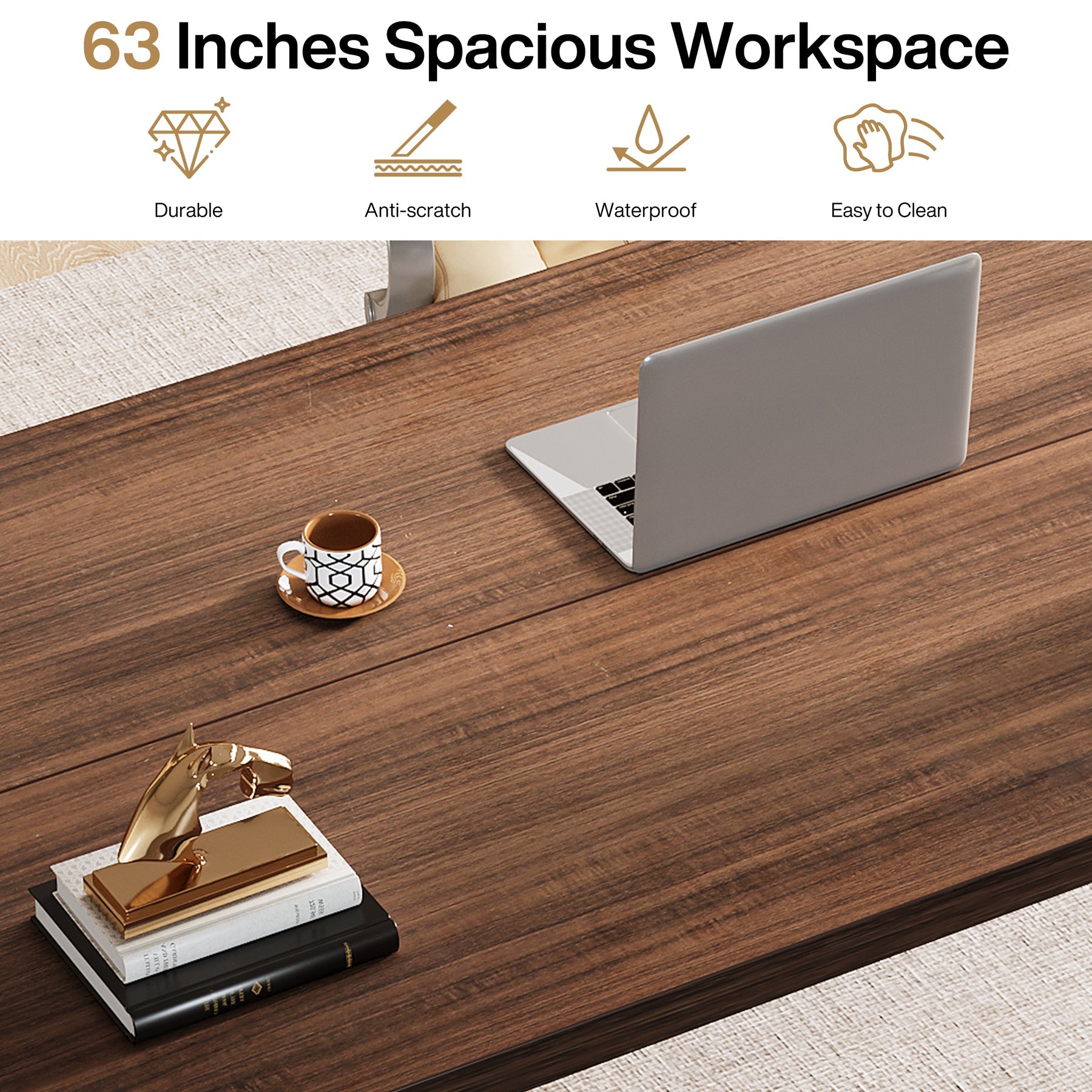 Premium Solid Wood Executive Desk - 63