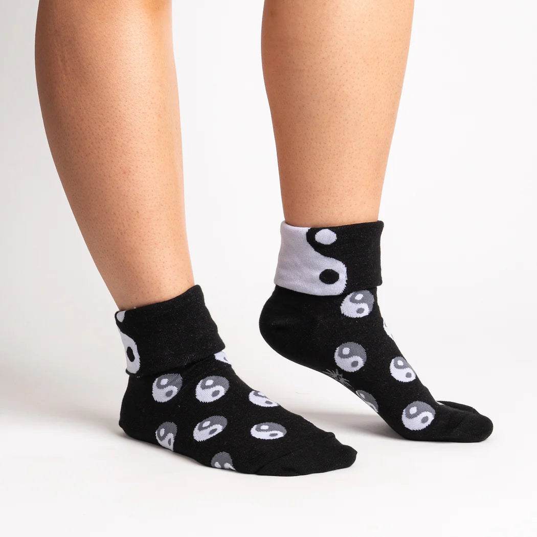 Zen Turn Cuff Crew Socks by Sock It To Me - Fun & Comfortable Novelty Socks for Women - Perfect for Yoga, Meditation & Everyday Wear
