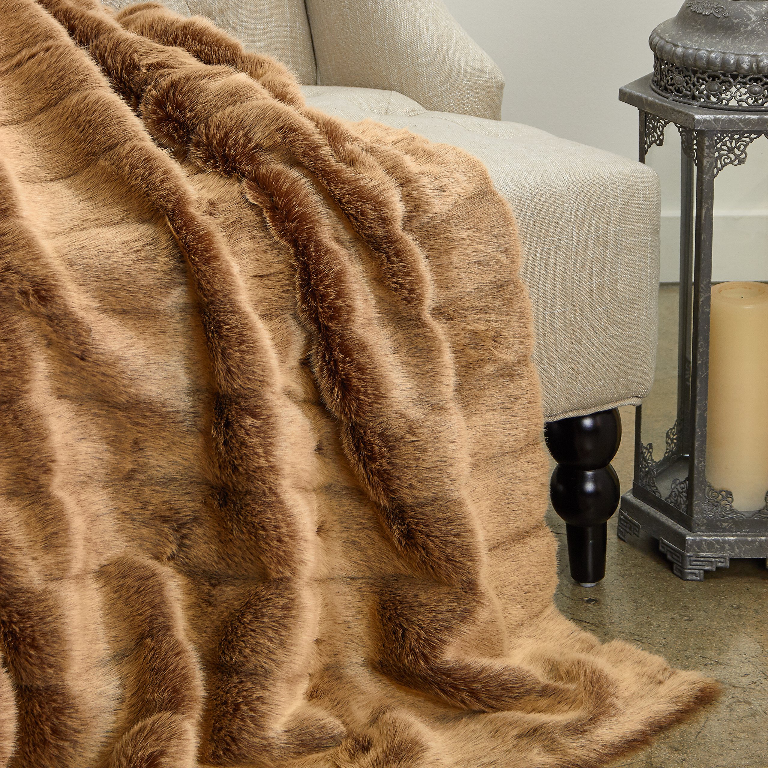Plutus Mink Luxury Throw Blanket 48x60 Inches - Ultra Soft Faux Fur Blanket for Couch, Bed & Sofa - Cozy Winter Warmth & Home Decor
