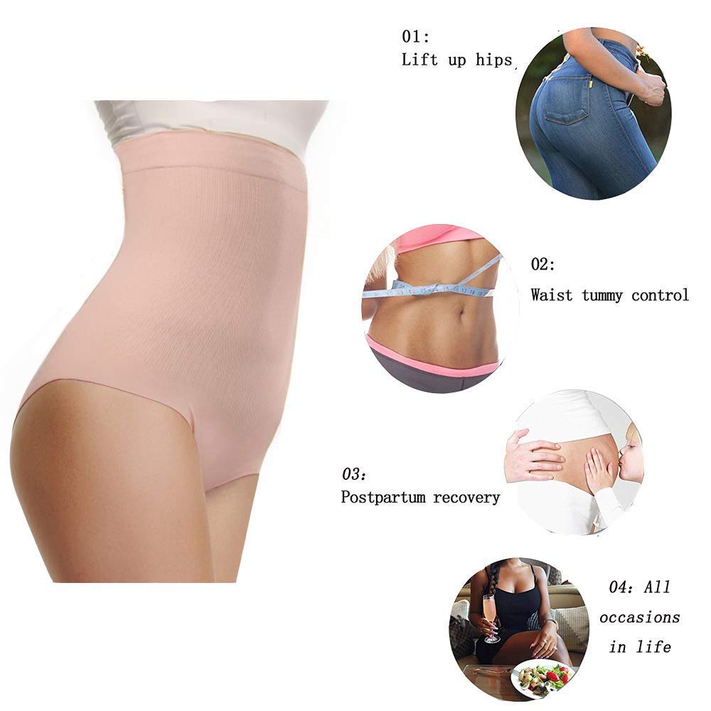 DREAM SLIM Women's High-Waist Seamless Body Shaper Briefs - Tummy Control Shapewear Panties for Slimming & Firming - Comfortable Girdle Underwear for Everyday Wear, Workout & Special Occasions