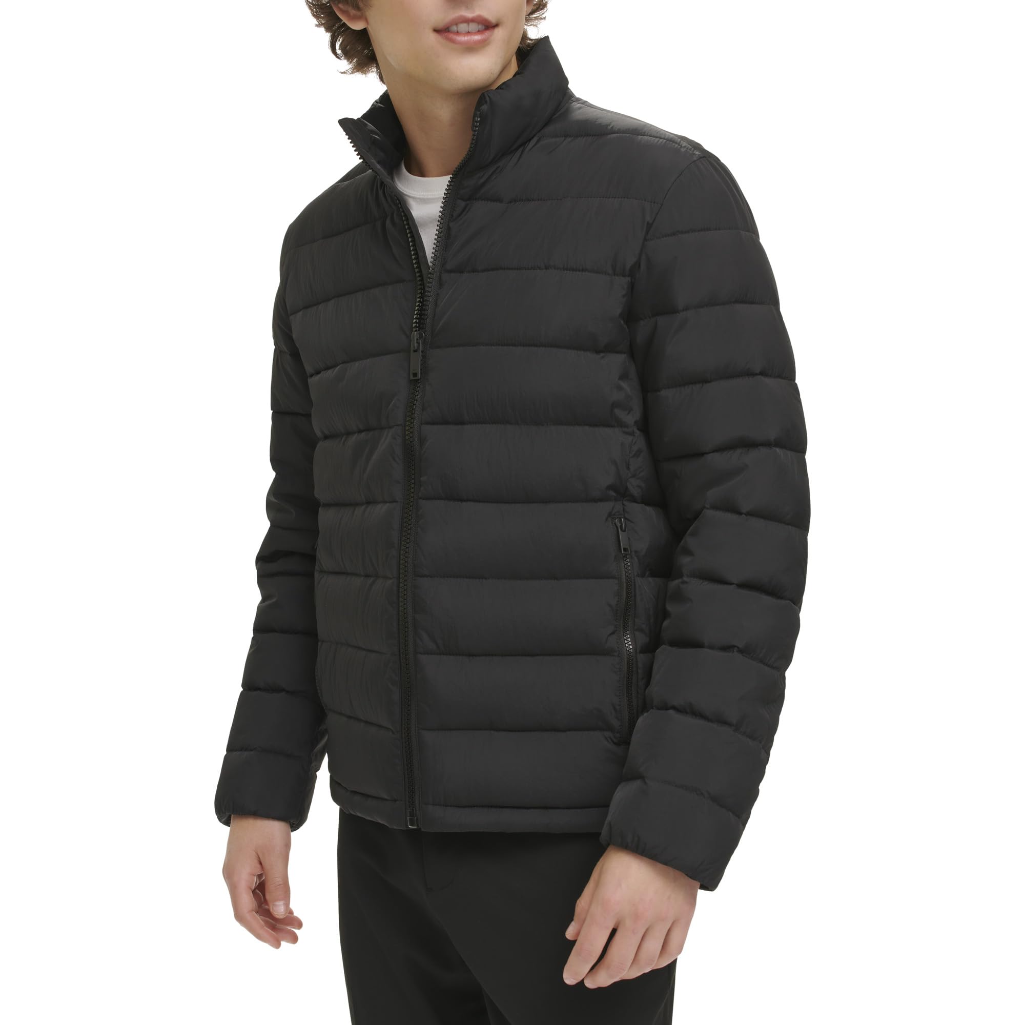 DKNY Men's Lightweight Quilted Puffer Jacket - Warm Winter Coat for Outdoor Activities, Travel & Casual Wear