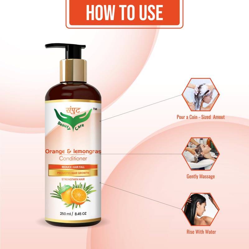 Organic Orange & Lemongrass Hair Conditioner - Reduce Oil & Boost Growth for Stronger Hair | Natural Scalp Care for Oily Hair | Perfect for Daily Use & Hair Repair