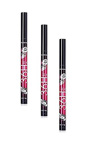 D.B.Z. 36H Black Waterproof Liquid Eyeliner - Long Lasting Smudge Proof Eye Makeup Pencil - Pack of 3 - Perfect for Everyday Wear, Party & Special Occasions