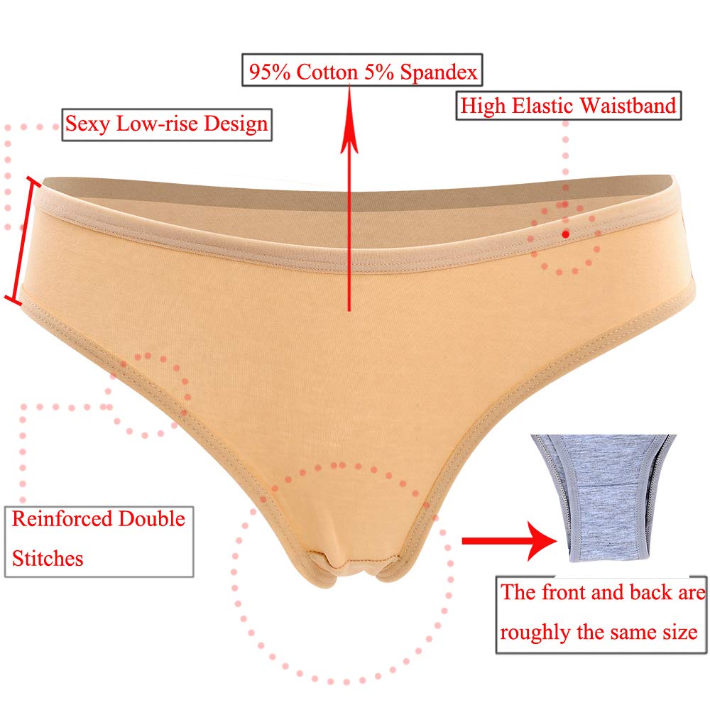 Nightaste Women's 5-Pack Soft Cotton Tanga Panties - Breathable Cheeky Bikini Underwear for Sports & Everyday Comfort - Perfect for Yoga, Gym & Daily Wear