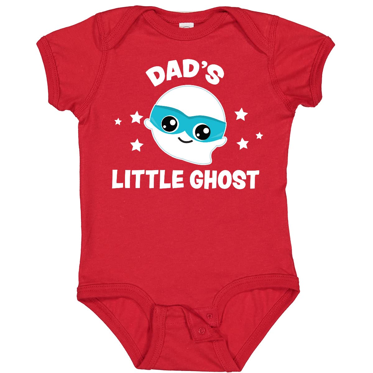 Inktastic Cute Dad's Little Ghost with Stars Baby Bodysuit - Soft Cotton Onesie for Newborns & Infants - Perfect for Halloween, Family Photos & Everyday Wear