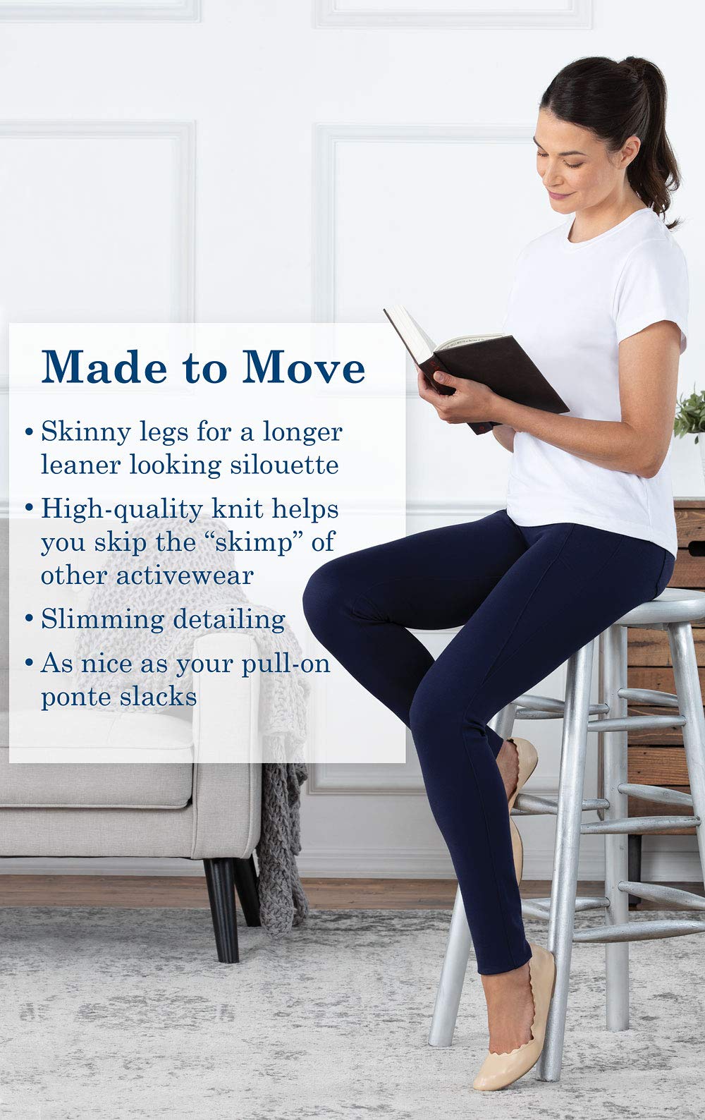 Women's Black PajamaJeans Yoga Pants - Comfortable Stretchy Dress Pants for Yoga, Lounge & Work | Perfect for Workout, Office & Relaxing at Home