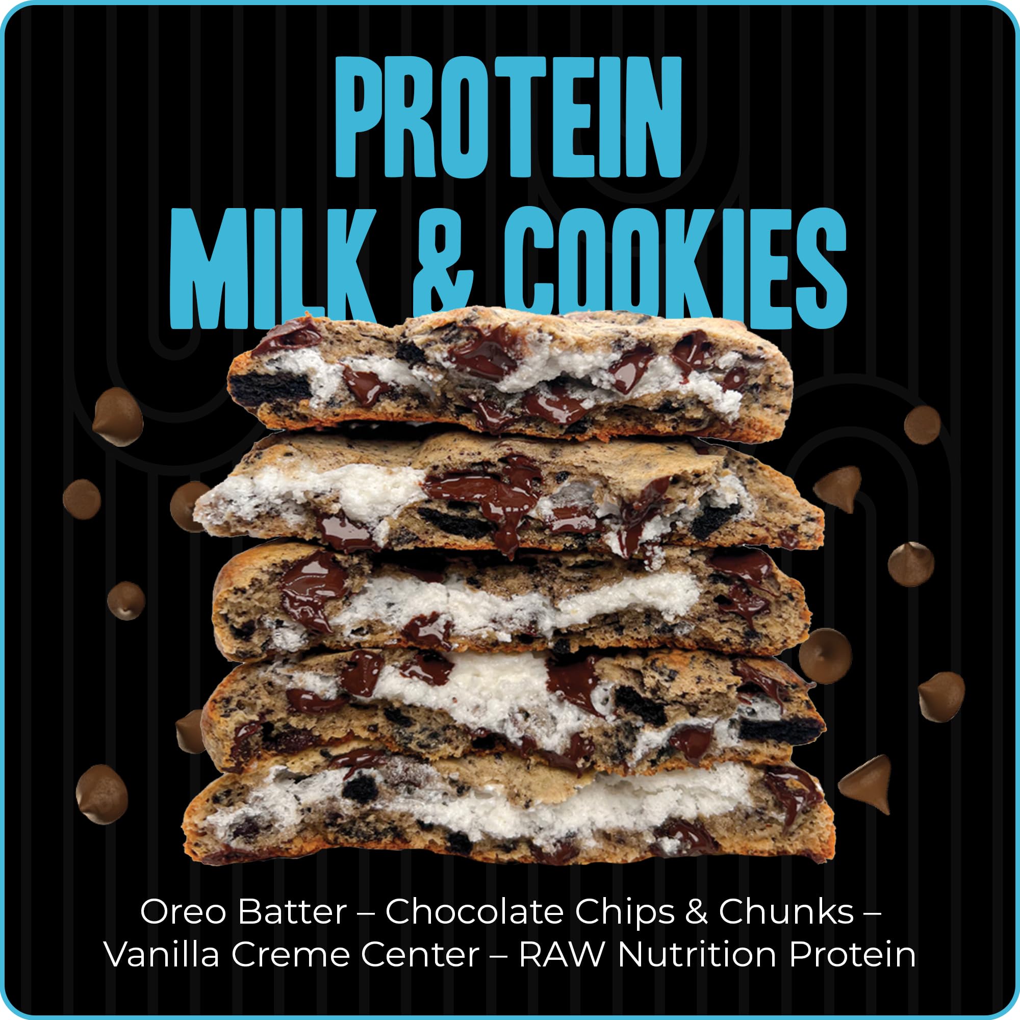 My Cookie Dealer Protein Cookies, Milk and Cookies Flavor (6-Pack, 4oz Each) - High Protein Snack with 18g Protein per Cookie | Made with RAW Nutrition Protein | Individually Wrapped for Travel, Gym & On-the-Go Healthy Snacking