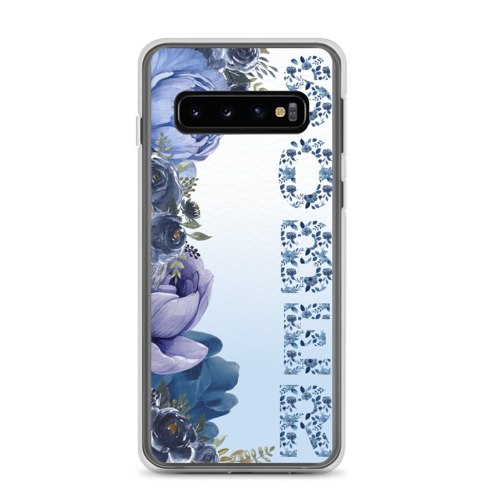 SOBER Moody Chinoiserie Samsung Phone Case - Clear Deep Floral Design Protective Cover for Galaxy S23/S22/S21 - Perfect for Women's Fashion & Home Decor Style