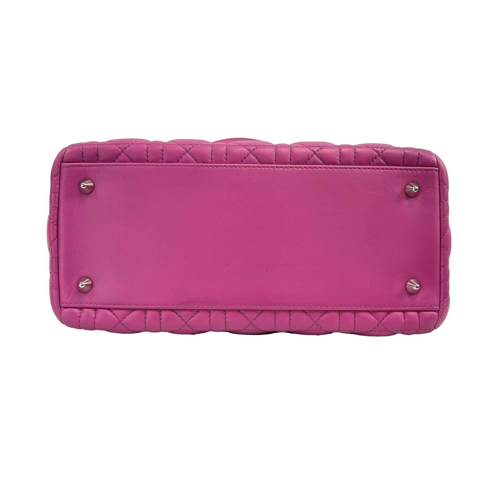 Christian Dior Lady Dior Cannage Medium Handbag in Rani Pink with Top Handle & Shoulder Strap - Perfect for Work, Evening Events & Luxury Fashion Accessories