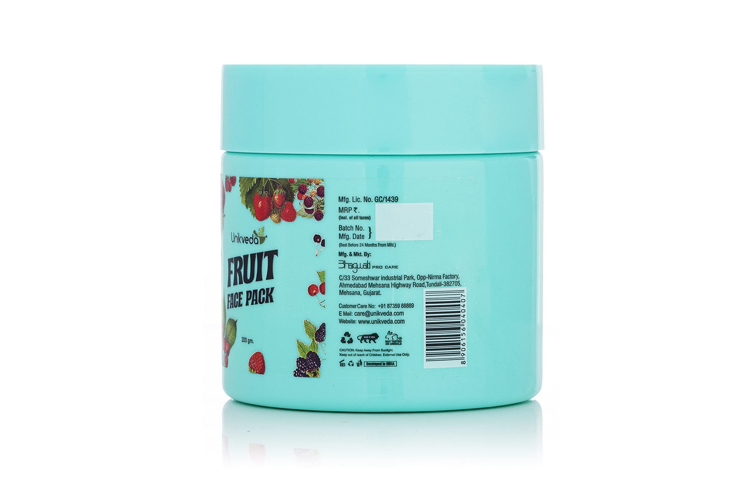 Unikveda Natural Fruit Face Pack for Men & Women - 200g | Organic Skin Brightening & Hydrating Mask | Perfect for Daily Skincare & Spa Nights