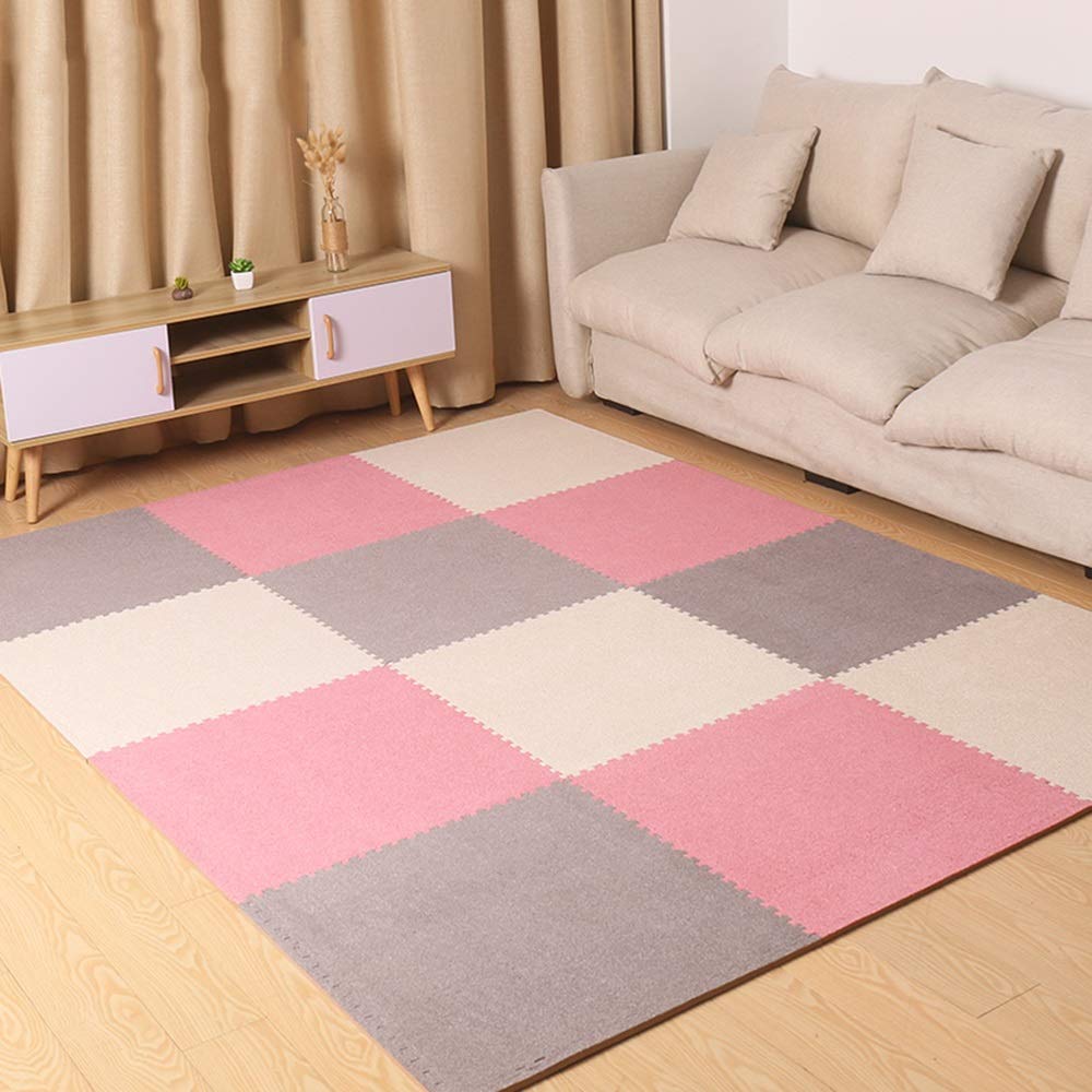 QFFL Baby Play Mat - 18-Piece Soft Double Layer Foam Puzzle Floor Mat with Borders | Non-Toxic Kids Crawling Mat for Nursery, Playroom & Living Room | Perfect for Baby Playtime, Toddler Learning & Yoga Workouts
