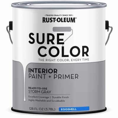 Rust-Oleum 332143 Simply Eggshell Gray Paint - 2 Pack for Interior Walls, Furniture & DIY Home Decor Projects