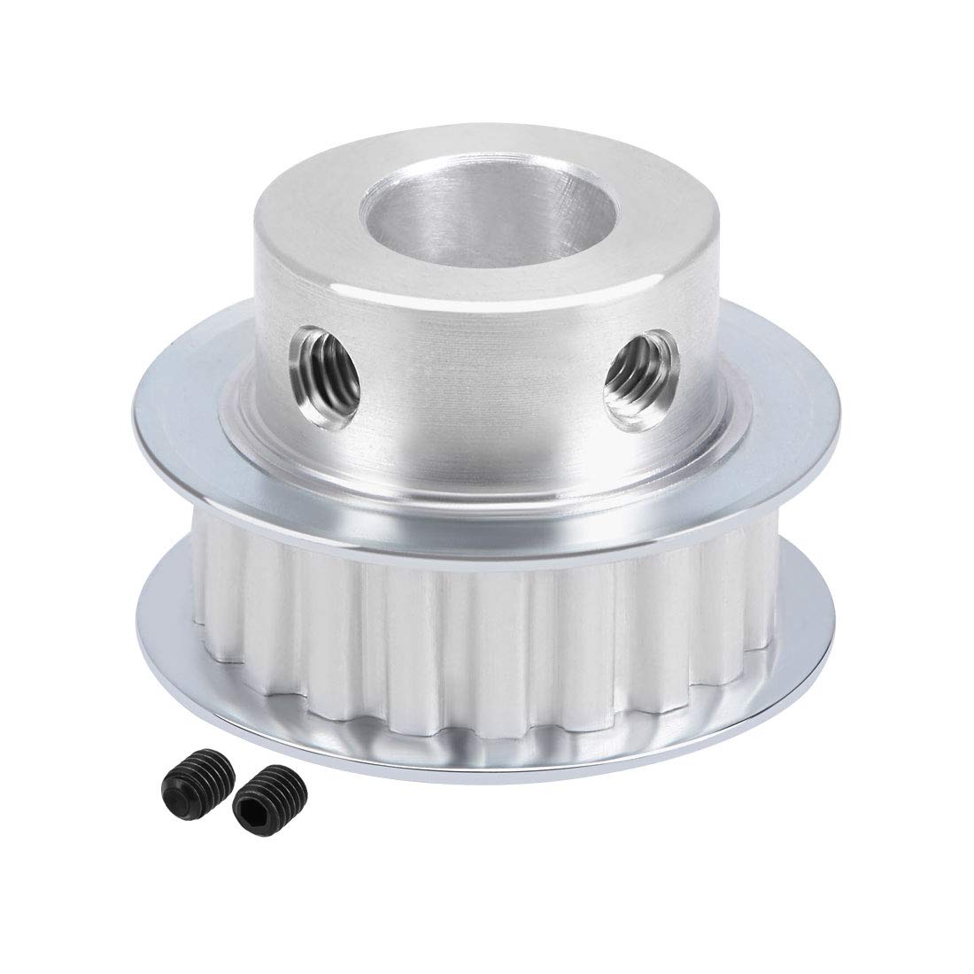 uxcell Aluminum XL 20 Teeth 12mm Bore Timing Belt Pulley Flange Synchronous Wheel for 10mm Belt - Compatible with 3D Printers, CNC Machines & Industrial Equipment