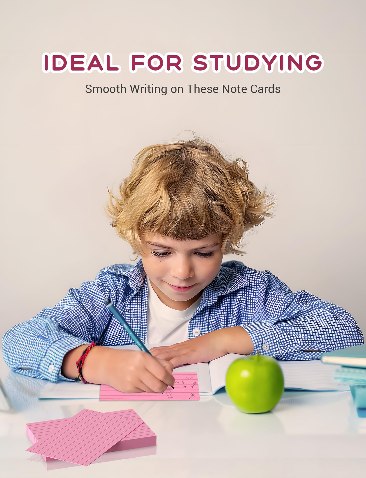 Premium Pink 3x5 Index Cards - 200-Pack Heavyweight Ruled Flashcards for Studying, Note Taking & Organization | Single-Sided Study Cards for School, Office & Home Use | Perfect for Class Notes, Vocabulary Practice & Memory Games