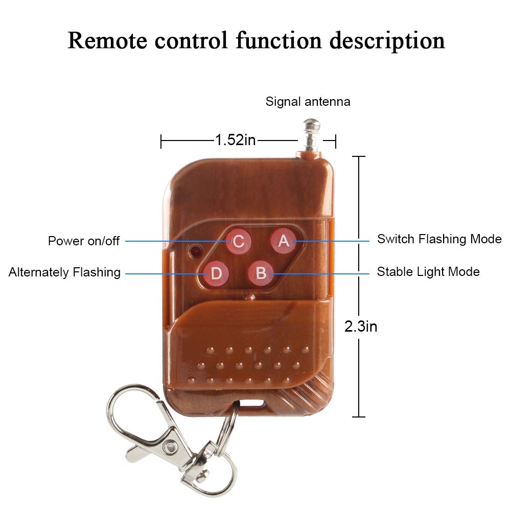 16 LED Amber Grille Strobe Lights for Cars, Trucks & Ambulances - Wireless Remote Control Emergency Warning Lights | Police Flash Lights for Dash, Deck & Visor | 12V Vehicle Safety Lighting for Roadside Emergencies & Construction Zones