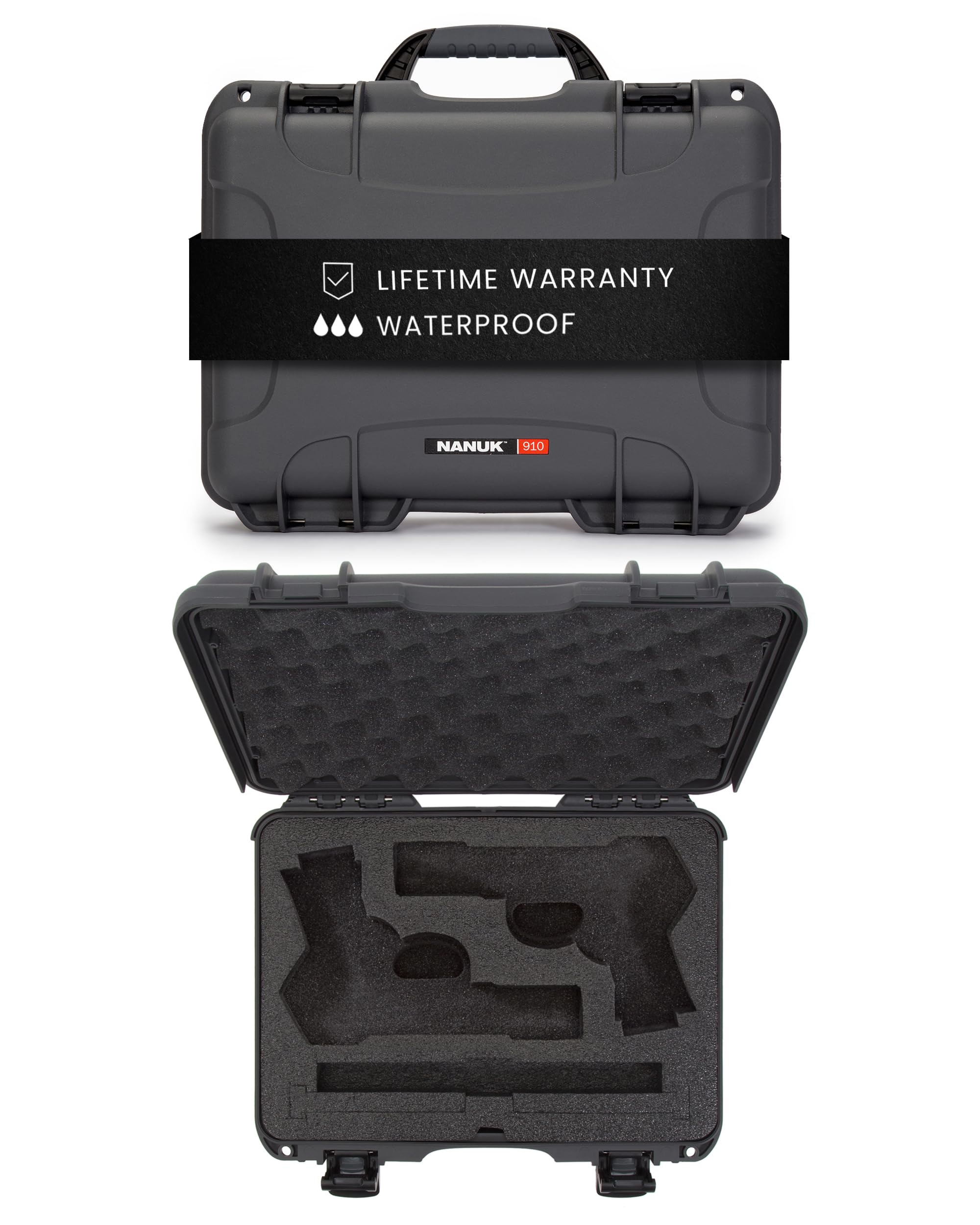 NANUK 910 Waterproof Hard Case for 2 UP Classic Single Sporting Gear - IP67 Rated, Durable Storage Box (14.3