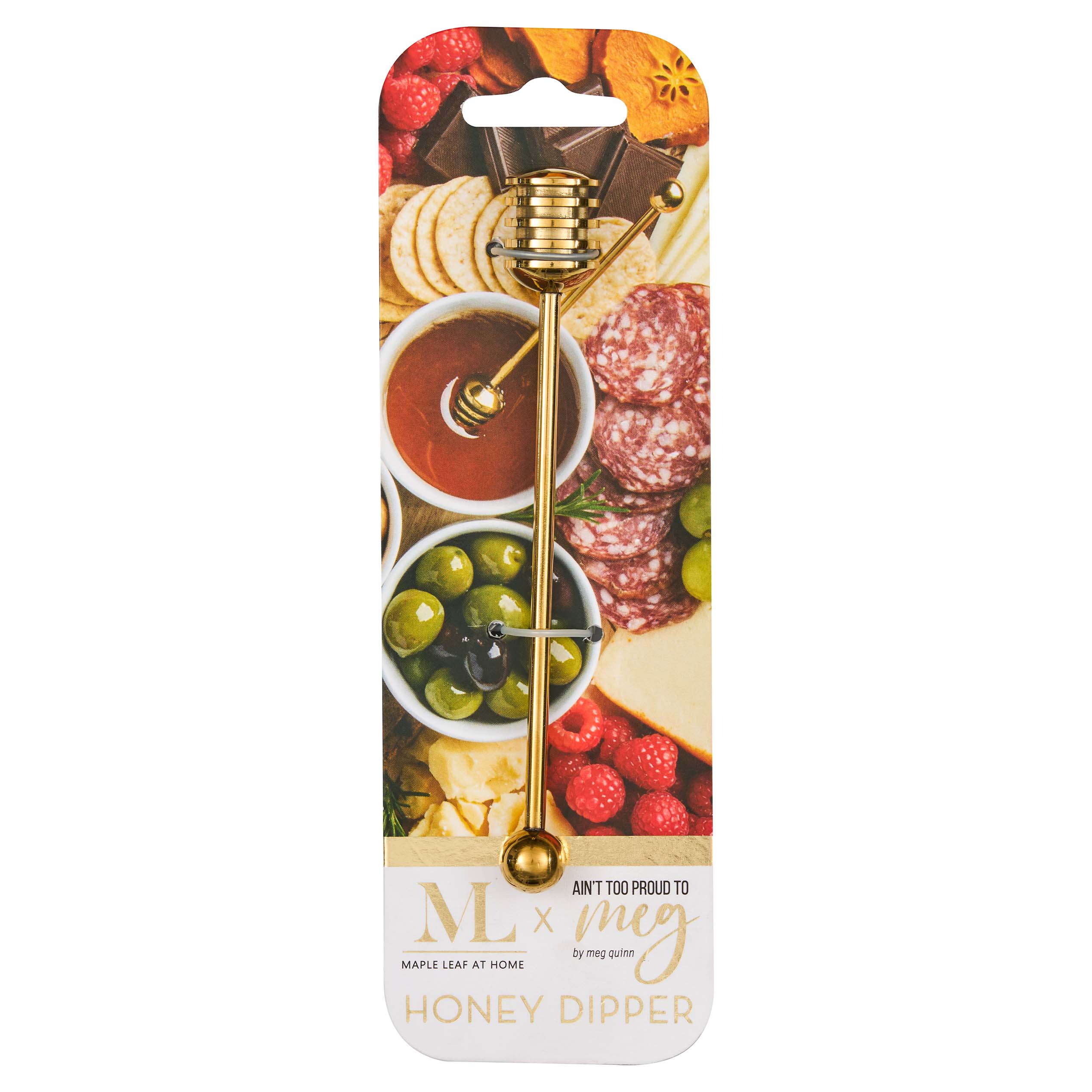 Premium Gold Stainless Steel Honey Dipper - Durable & Hygienic Honey Stirring Stick for Tea, Coffee, Yogurt & Baking - Perfect Kitchen Gift for Honey Lovers