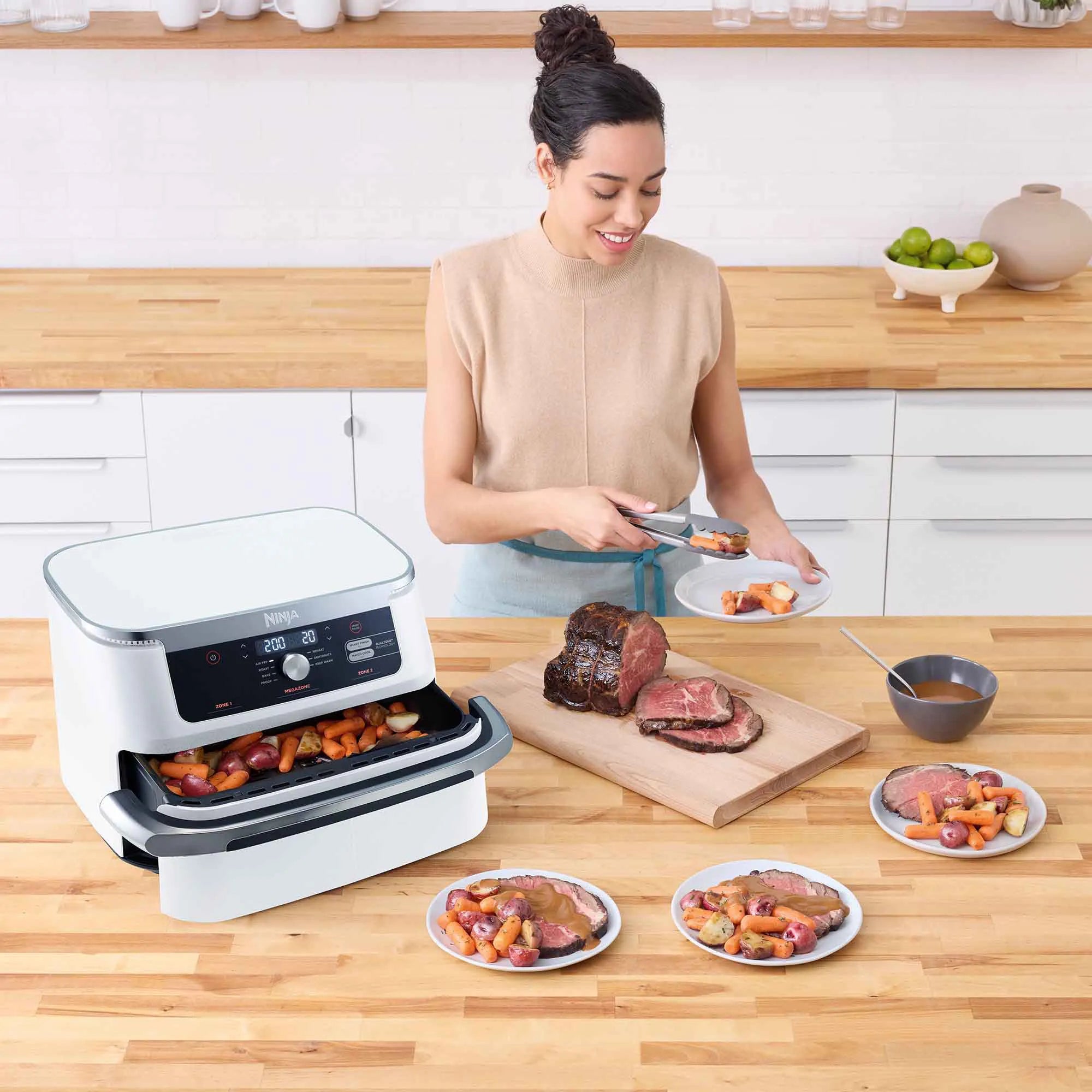 Ninja XXXL FlexDrawer Air Fryer - 8.5 Quart Large Capacity, 6-in-1 Multi-Cooker with Smart Finish & Dehydrate Function - Perfect for Family Meals, Party Snacks & Healthy Cooking