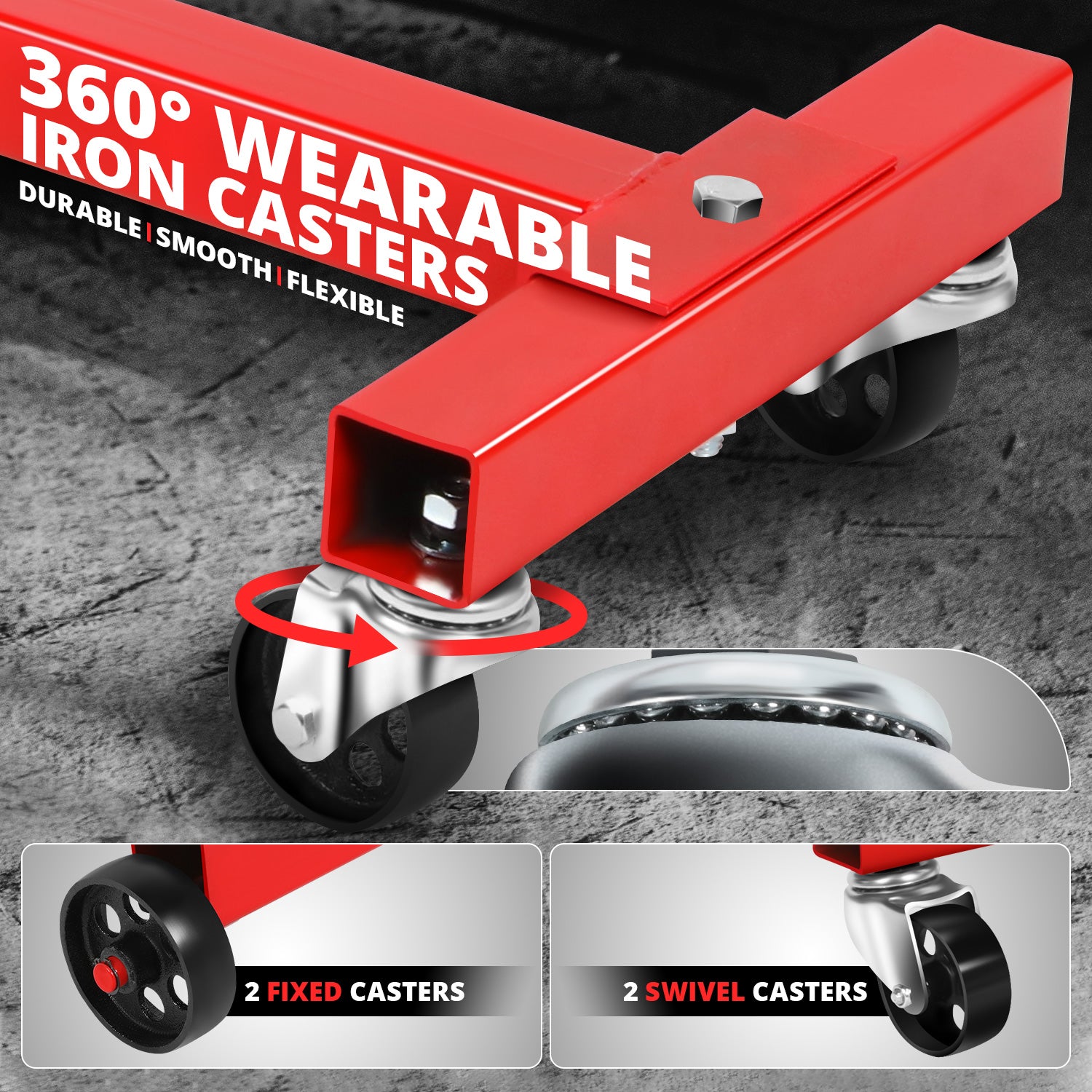 1000lb Foldable Engine Hoist Stand with 360 Degree Swivel Head - Heavy Duty Portable Car Lift for Automotive Repair, Engine Removal & Garage Use