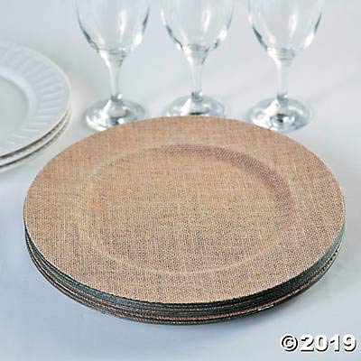 Round Burlap Chargers - Set of 6 Natural Jute Placemats for Wedding, Party & Home Decor - Rustic Table Setting for Dining, Events & Farmhouse Style