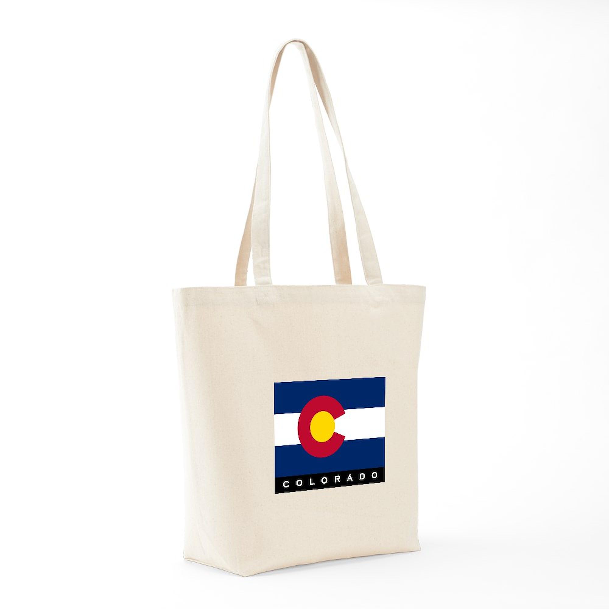 Colorado State Flag Tote Bag - Natural Canvas Reusable Shopping Bag for Groceries, Beach & Travel | Eco-Friendly Cotton Tote with Durable Handles