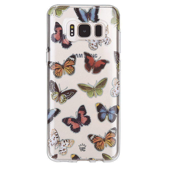 Vintage Butterfly Design Clear Phone Case for Samsung Galaxy S21/S20/Note 20 - Slim Protective Cover with Floral Print - Perfect for Everyday Use, Travel & Gifting