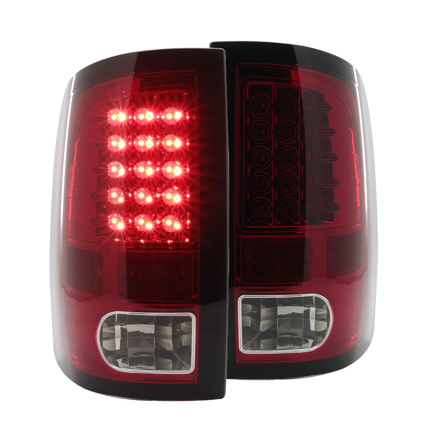 Spec-D Tuning Halo Projector Headlights & LED Tail Lights Combo Kit for Dodge Ram - Black Housing LED Fog Lights, Left & Right Pair Headlamp Assembly - Upgrade Your Truck Lighting for Night Driving & Off-Road Adventures