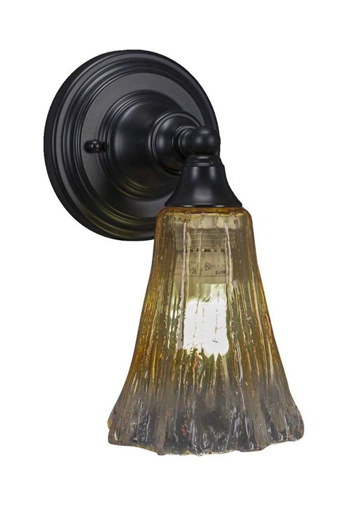 Toltec Lighting Matte Black 1-Light Wall Sconce - Modern Indoor/Outdoor Wall Light Fixture for Bedroom, Hallway, Porch & Patio (Model 40-MB-724)