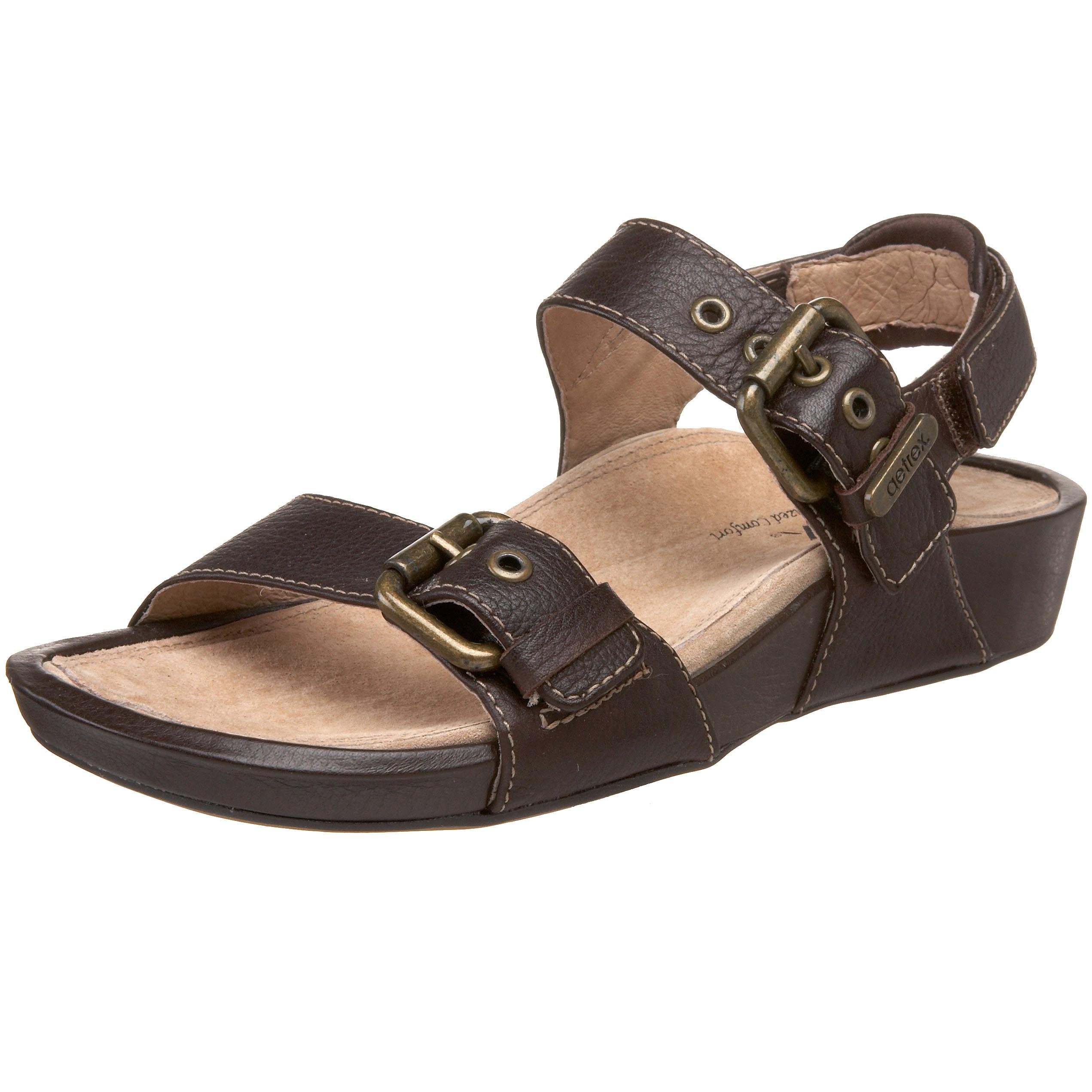 Aetrex Women's Mandehle Comfortable Walking Sandals with Arch Support - Perfect for Travel, Beach & Summer Outfits