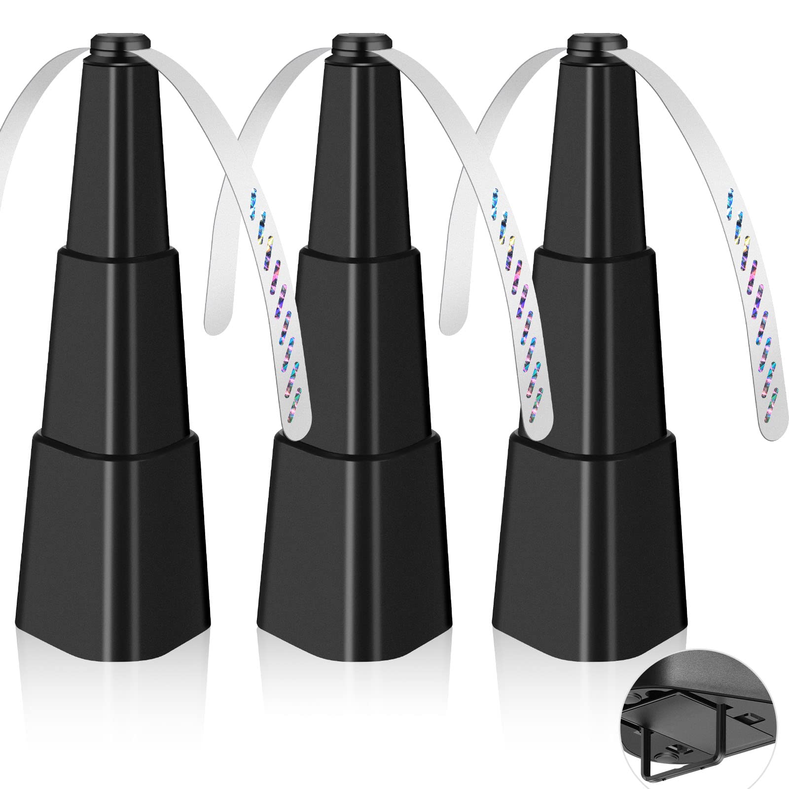 3 Pack Fly Repellent Fan with Holographic Blades - Electric Table Fan for Outdoor Picnics, Patio, Home & Kitchen - Keeps Flies Away Effectively