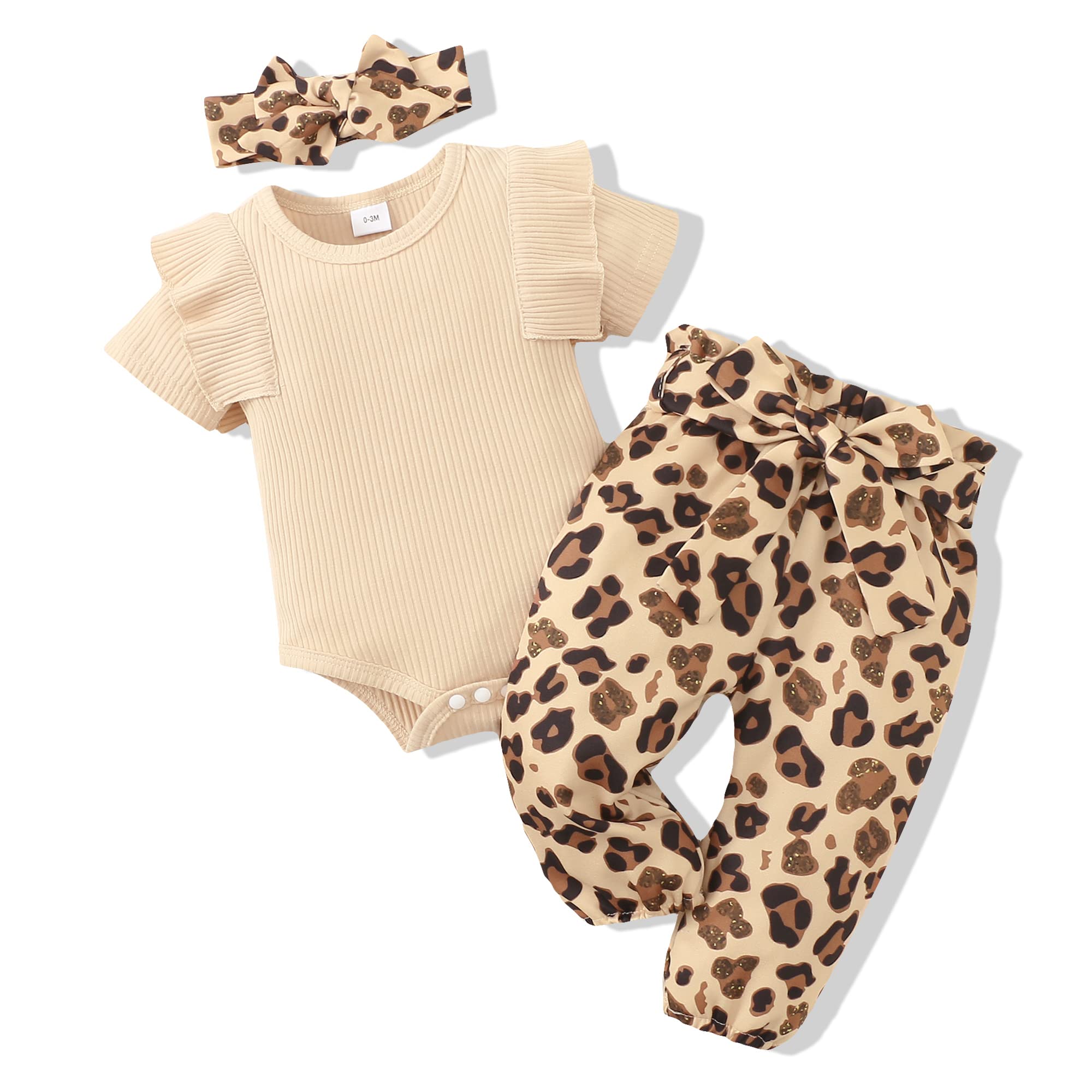 Renotemy Newborn Baby Girl Clothes - Cute Ribbed Romper & Pants Outfit Sets for Infant Girls | Perfect for Photoshoots, Playdates & Special Occasions