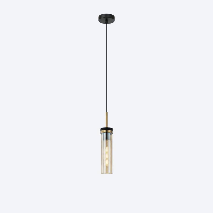 Georgia Glass Ribbed Pendant Light - Elegant Handmade Glass Ceiling Fixture for Dining Room, Kitchen Island & Bedroom Lighting
