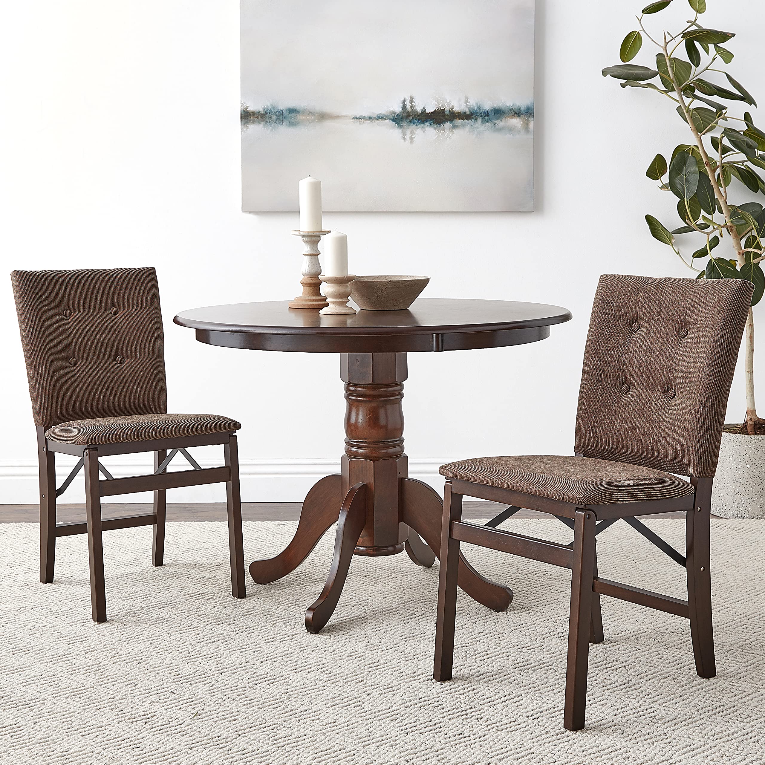 MECO STAKMORE Parson’s Folding Chair Set of 2 - Espresso Finish, 20.25