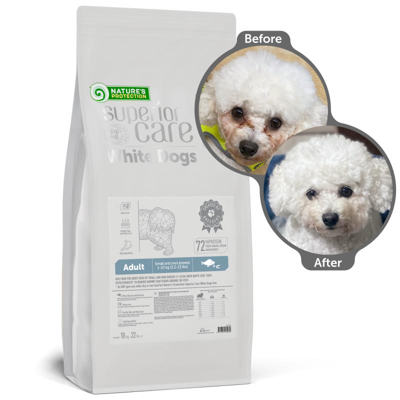 Premium Small & Mini Breed Dog Food with White Fish Protein - Supports Light Coat Health - Ideal for Adult Dogs at Home or Travel