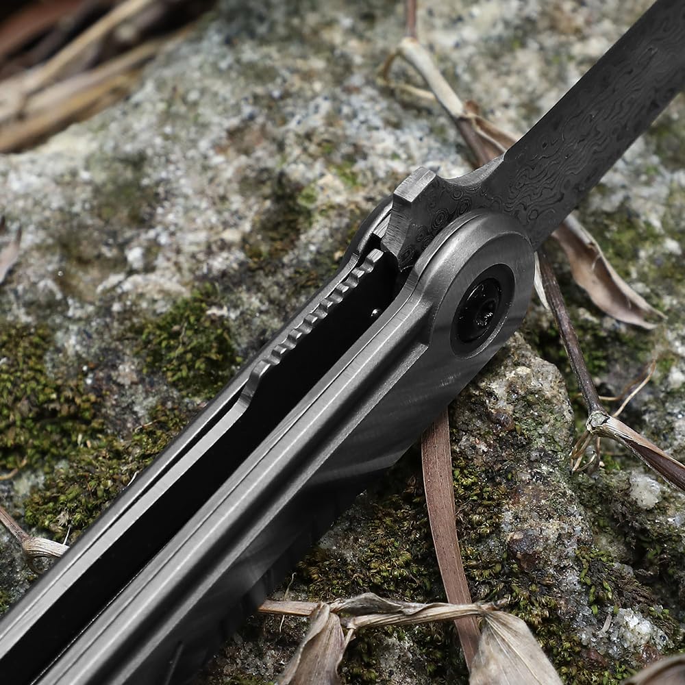 Premium Handmade Damascus Tanto Folding Pocket Knife - Tactical EDC Knife for Men & Women | Slim Gentleman's Flip Knife | Perfect Gift for Outdoors, Camping & Everyday Carry (EDC)